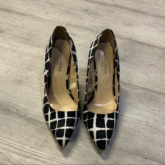 Black and white square print stiletto heel - Picture 3 of 10